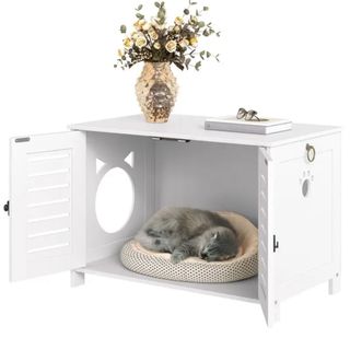 Armario para Gatos Blanco y Rosa