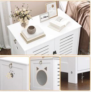 Armario para Gatos Blanco y Rosa