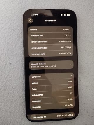 iPhone 16 Plus 128GB Negro 100% Salud