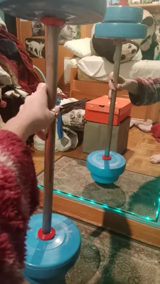 BARRA DISCOS MUSCULACION GYM PESA VINTAGE 8kg