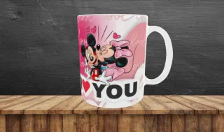 Tazza Ceramica Mickey & Minnie love