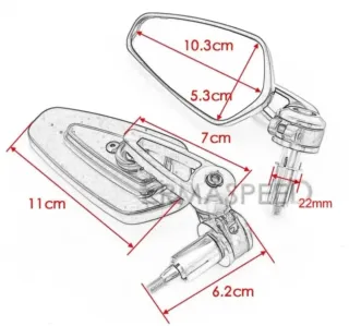 RETROVISORES PEQUEÑOS UNIVERSALES MOTO, PATINETE