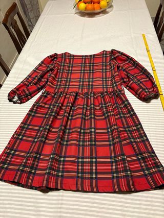 Abito scozzese rosso manica 3/4