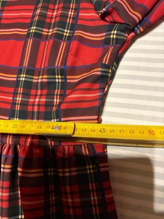Abito scozzese rosso manica 3/4