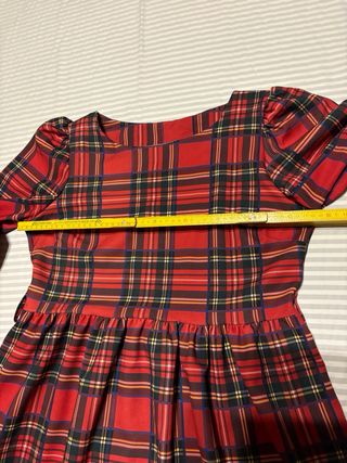 Abito scozzese rosso manica 3/4