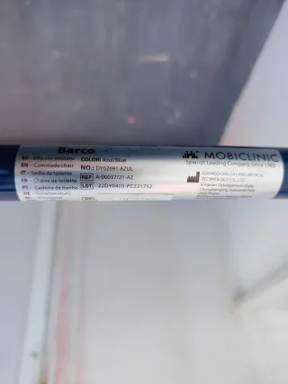 Silla con inodoro MOBICLINIC Azul