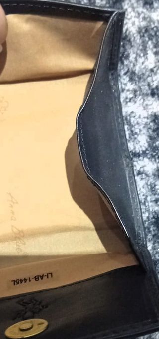 3 Portamonete Anna Blue vera pelle