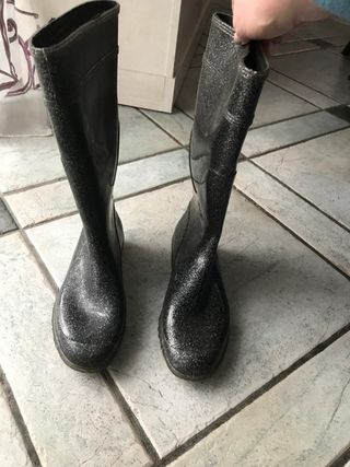 Stivali neri glitterati