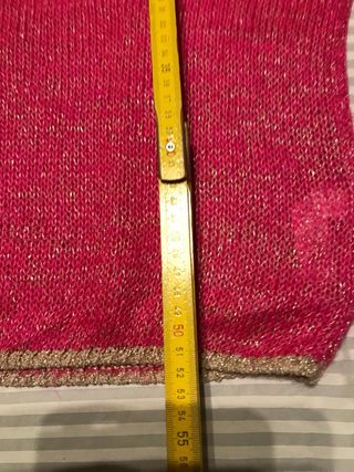 Maglia donna rosa con fili dorati