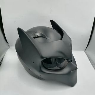 Casco Moto Negro Diseño Agresivo