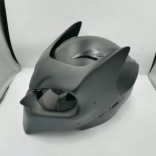 Casco Moto Negro Diseño Agresivo