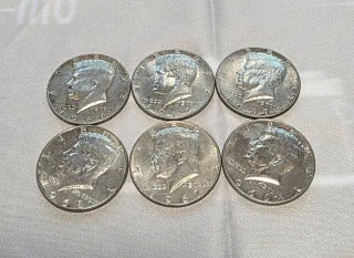Lote 6 monedas Medio Dolar Kennedy