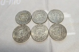 Lote 6 monedas Medio Dolar Kennedy