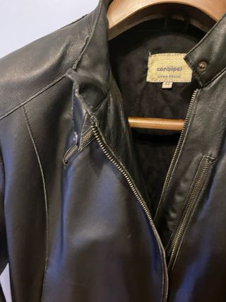 Giacca chiodo in pelle donna nero