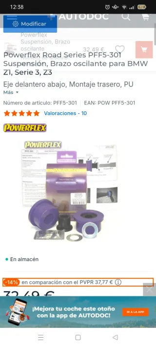 Sideblocks BMW E36 Powerflex