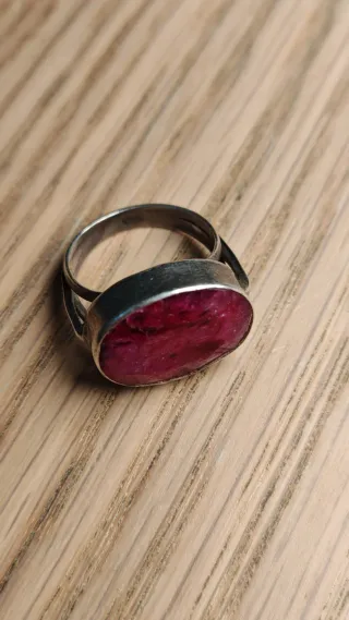 Anillo Plata 925 con Piedra  Ovalada. 6,4 gr