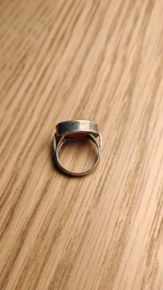 Anillo Plata 925 con Piedra  Ovalada. 6,4 gr