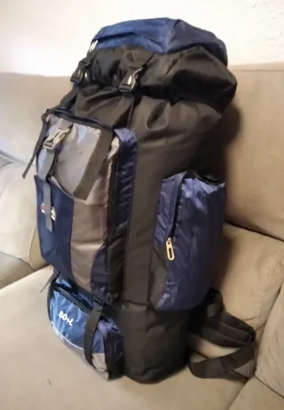 Mochila 80L Gran Capacidad Azul/Gris