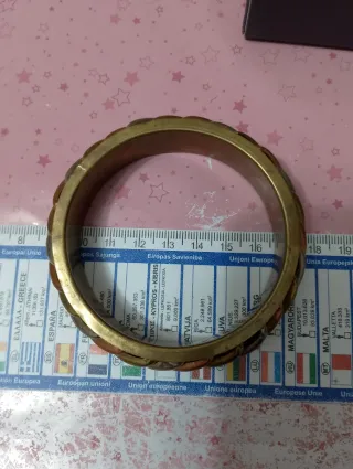 Bracciale vintage Chevron oro argento e rame