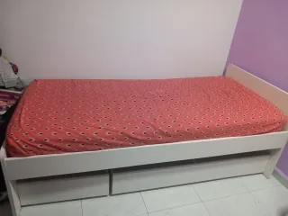Cama 90x190 con cajones y colchón Ikea