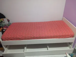 Cama 90x190 con cajones y colchón Ikea