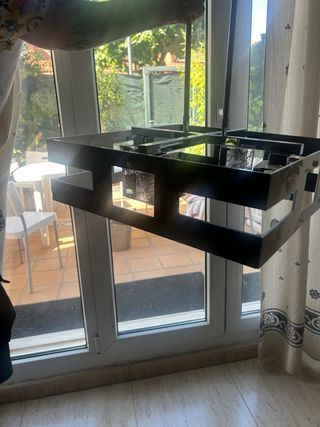 Juego 3 Lámparas Salón Cristal y Metal