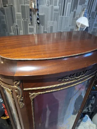 Mueble vitrina vintage madera cristal 1960