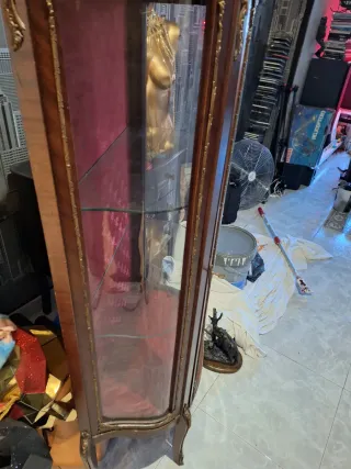 Mueble vitrina vintage madera cristal 1960