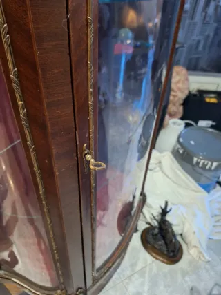 Mueble vitrina vintage madera cristal 1960