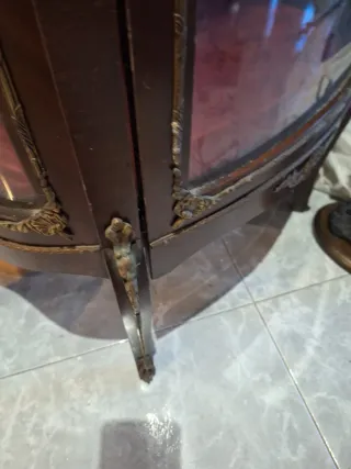 Mueble vitrina vintage madera cristal 1960