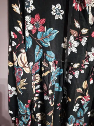 Vestido estampado floral negro talla única