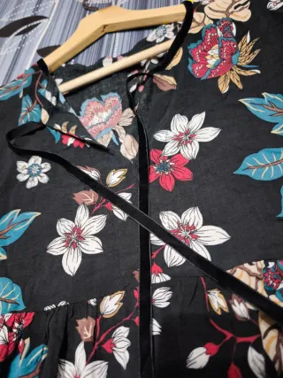 Vestido estampado floral negro talla única