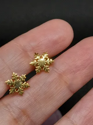 Pendientes Copo de Nieve Dorados