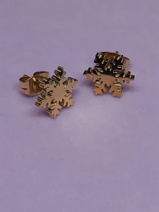 Pendientes Copo de Nieve Dorados
