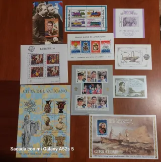 10 hojas bloque sellos nuevas