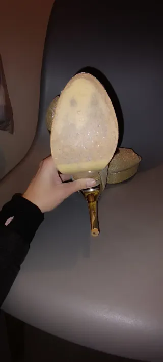 Tacones dorados plataforma talla 38