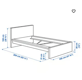 Cama Malm 90x 200 Blanca