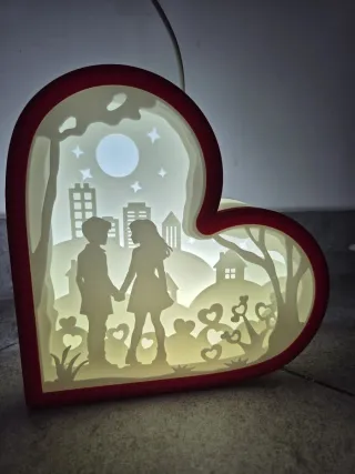 Lampada LED San Valentino 3D Cuore