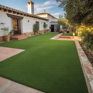 Césped artificial reutilizado