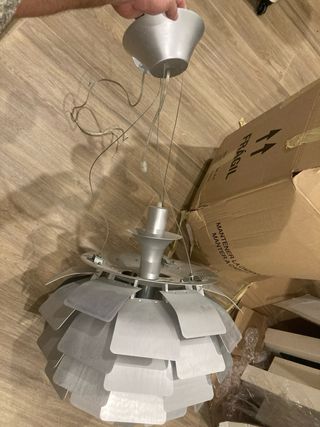 Lámpara colgante estilo Artichoke metal plateado