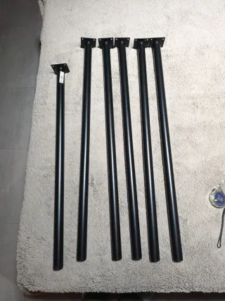 5 Patas Mesa 80cm + 1 Pata 70cm Negras