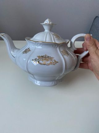 Teiera Bavaria porcellana bianca vintage