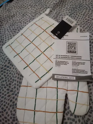 Set Manoplas y Agarrador Cocina