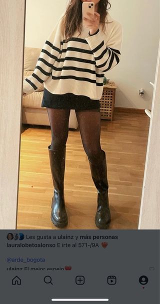 Botas altas Zara negras suela track