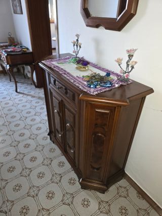 Mobiletto ingresso legno con specchio