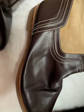 Botas Loewe Piel y Ante Beige/Marrón