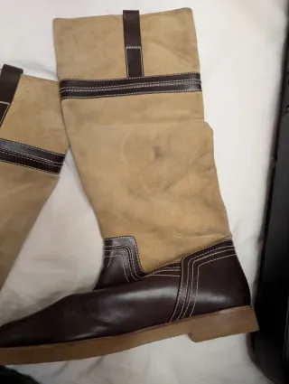 Botas Loewe Piel y Ante Beige/Marrón