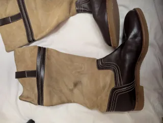 Botas Loewe Piel y Ante Beige/Marrón