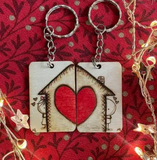 Portachiavi coppia San Valentino personalizzabili