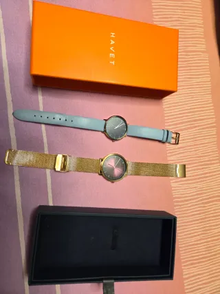 Relojes HAVET Mujer Azul y Dorado